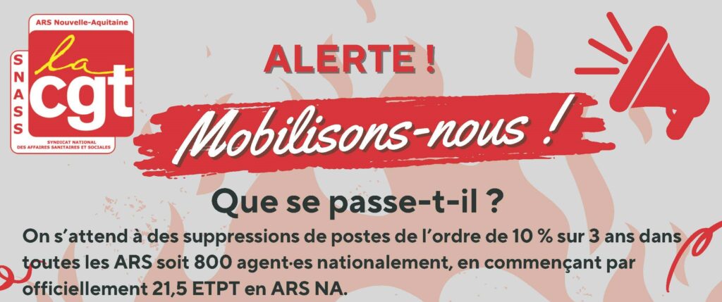 Alerte : Suppressions de poste à l’ARS NA
